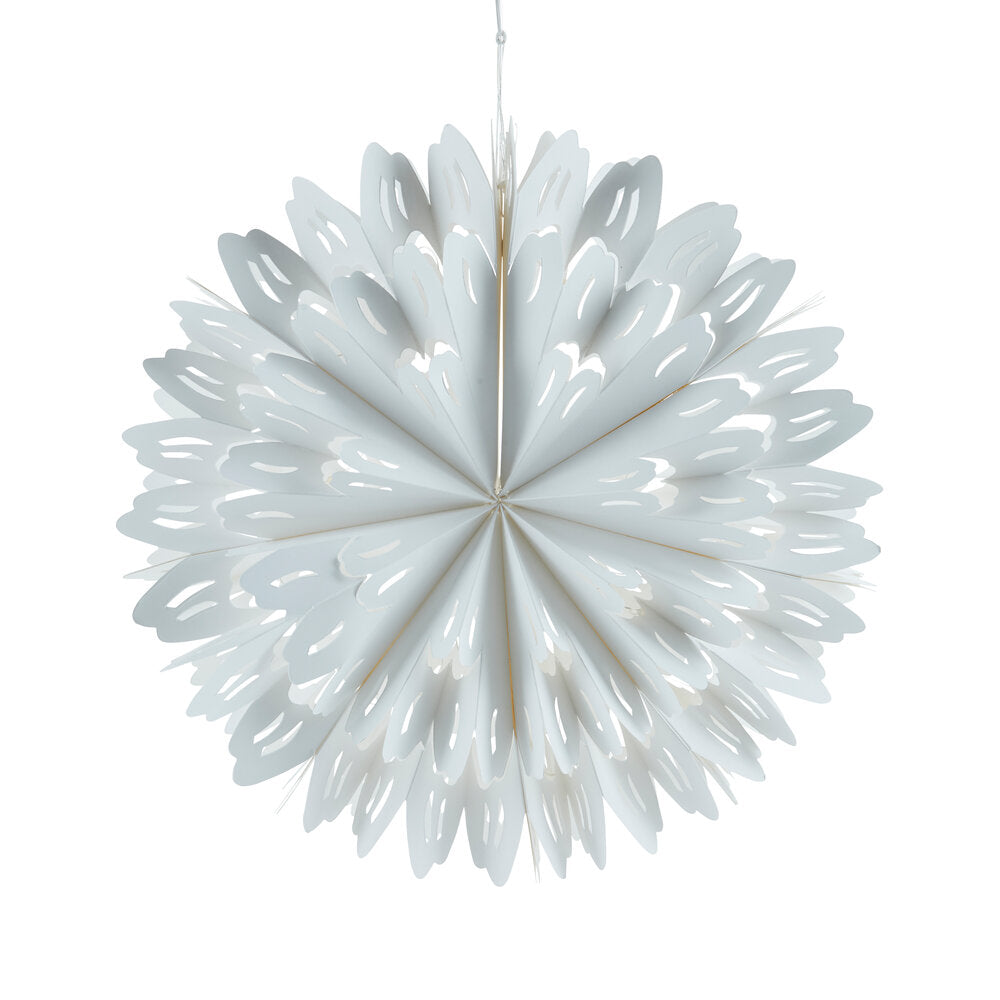 LED papirstjerne, hvid - Ø40 cm.